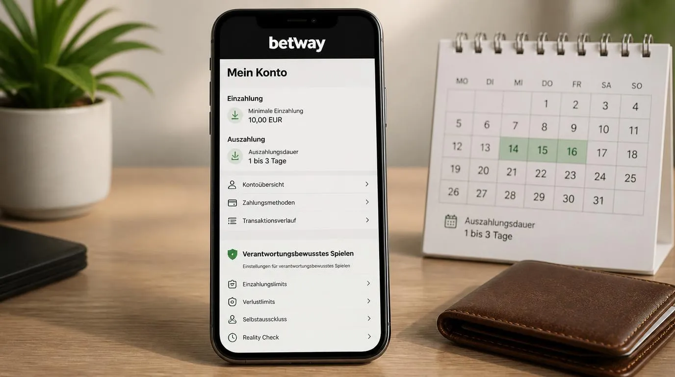 Neutrale Casino-Oberfläche mit 10 EUR Mindesteinzahlung, Auszahlung in 1 bis 3 Tagen und Spieleinstellungen